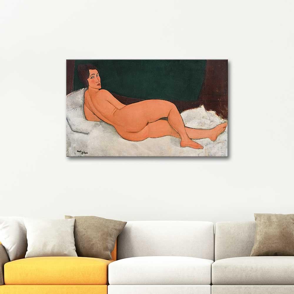 Amedeo Modigliani Yatakta Yatan Nü Kanvas Tablo