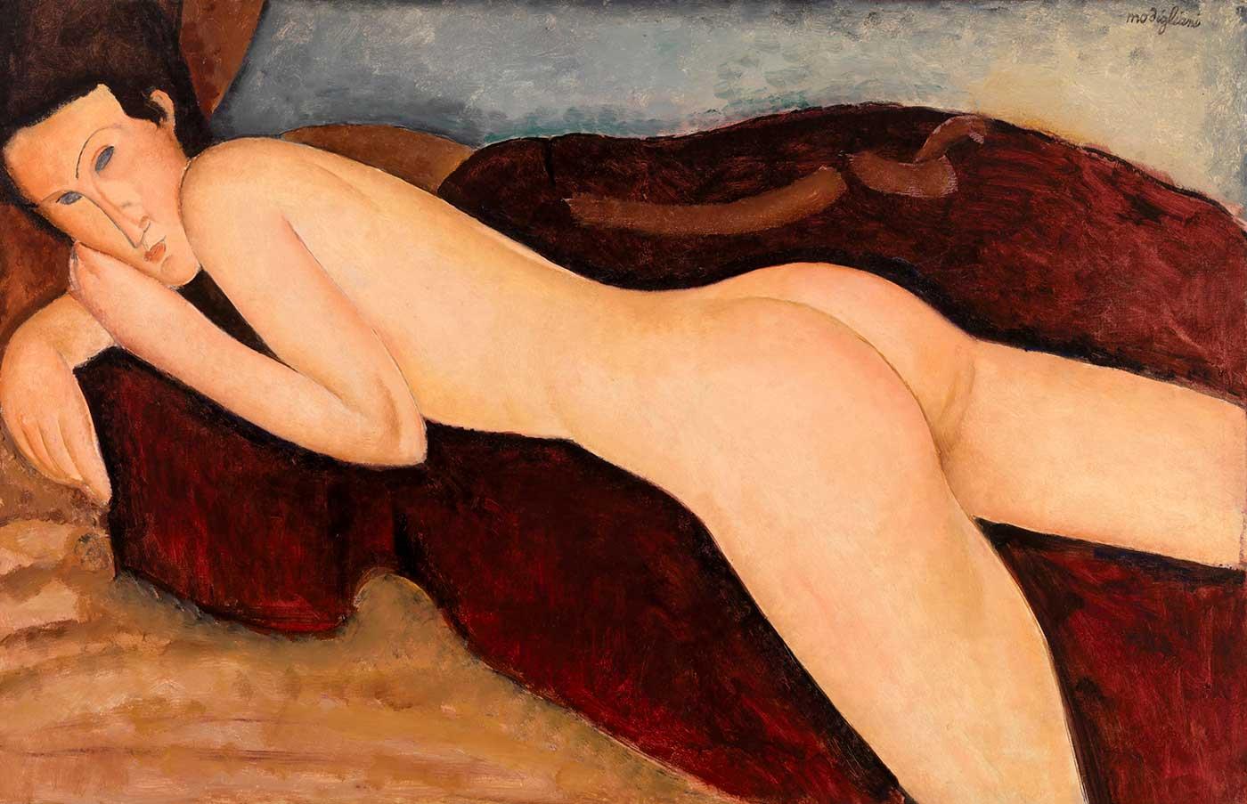 Reclining Nude From The Back by Amedeo Modigliani as Art Print