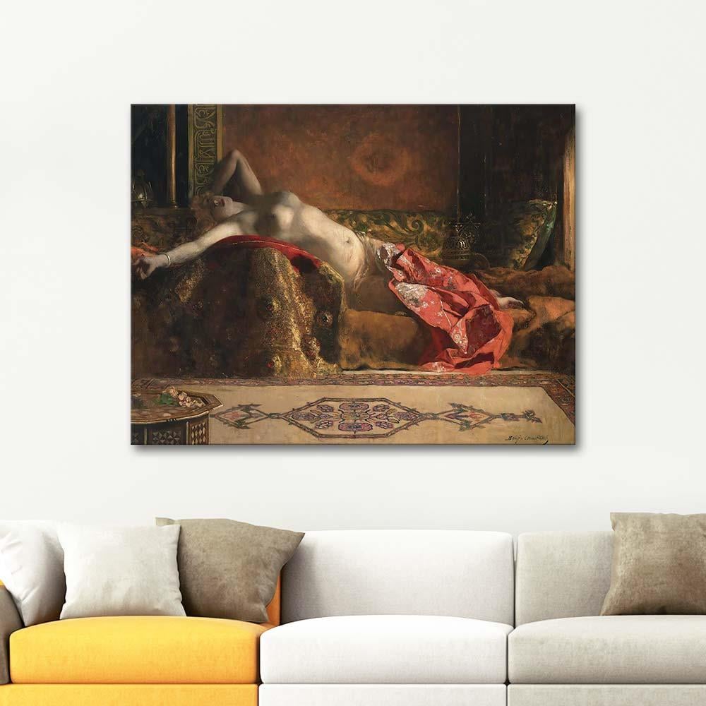 Reclining Odalisque by Jean Joseph Benjamin Constant as Art Print