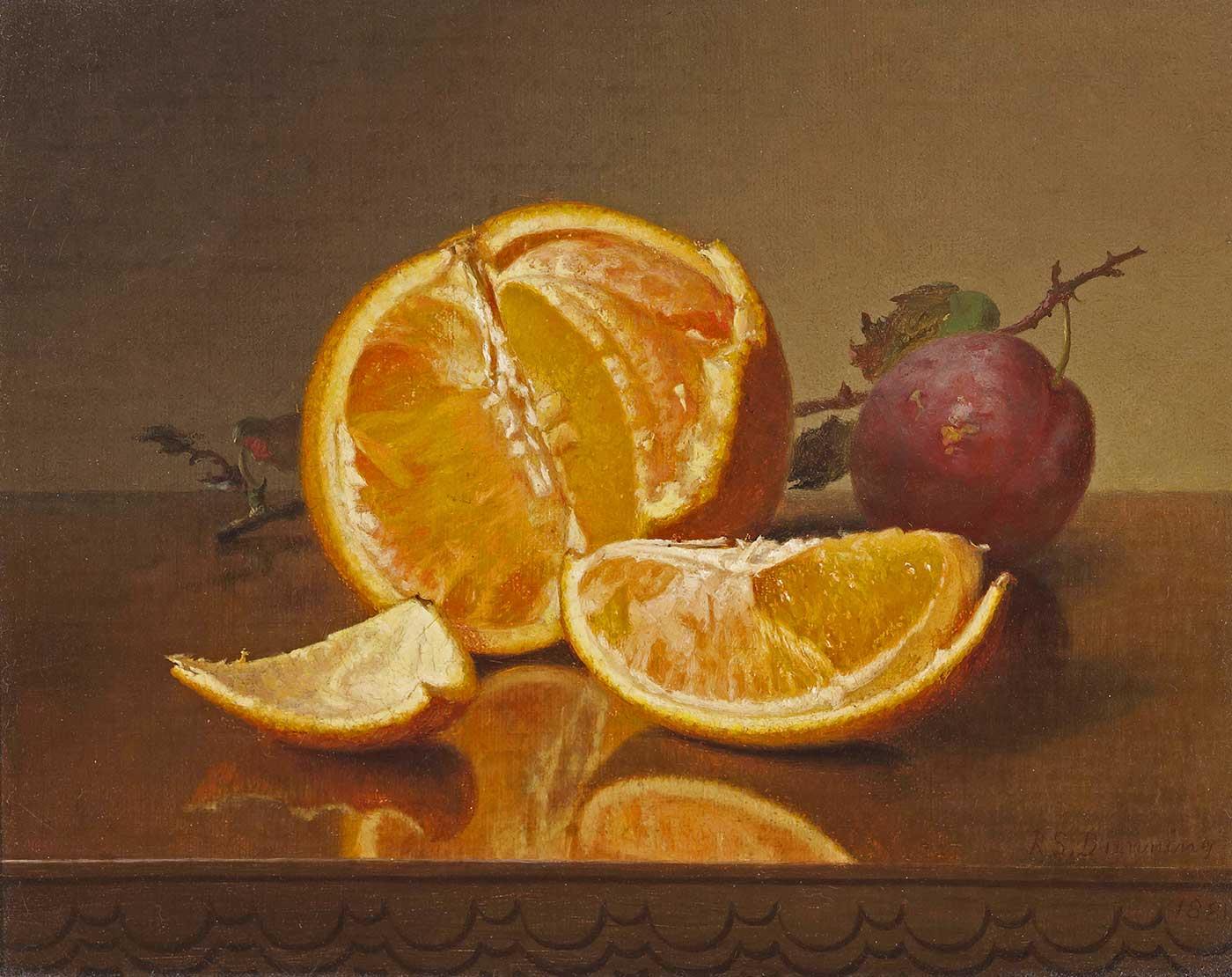 Robert Spear Dunning Still Life with Orange and Plum Art Print