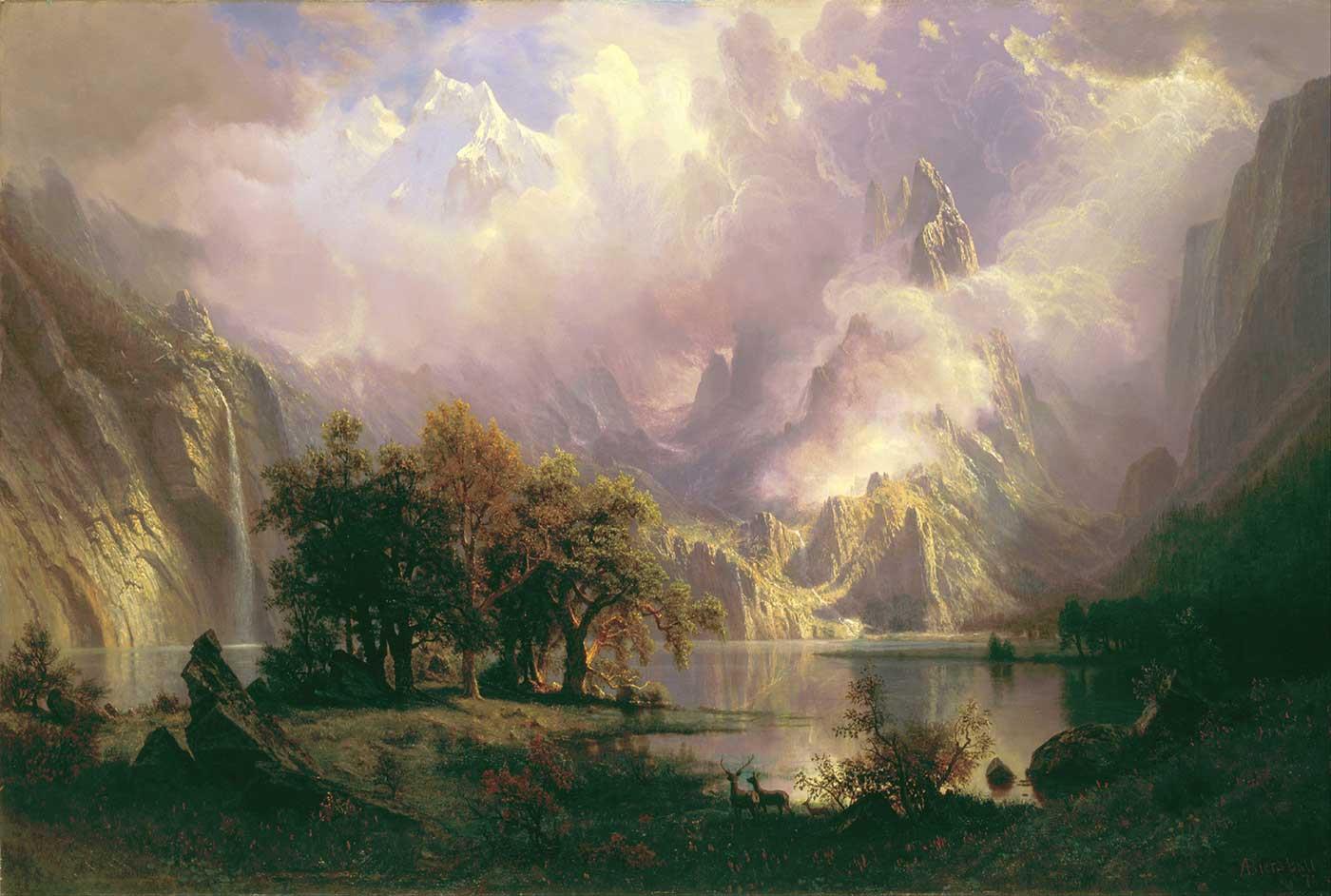 Albert Bierstadt Rocky Dağı Manzarası Kanvas Tablo
