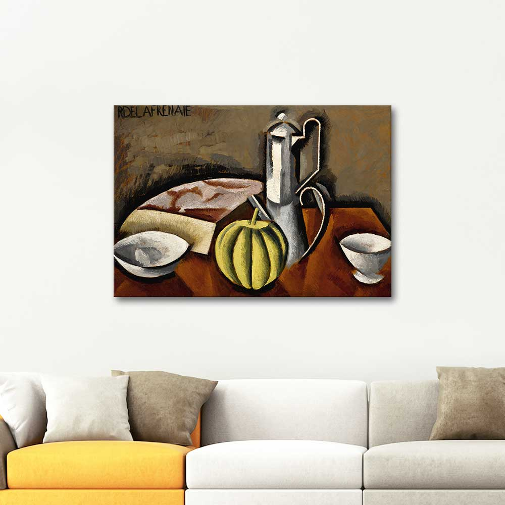 Roger de la Fresnaye Kahveli Natürmort Kanvas Tablo