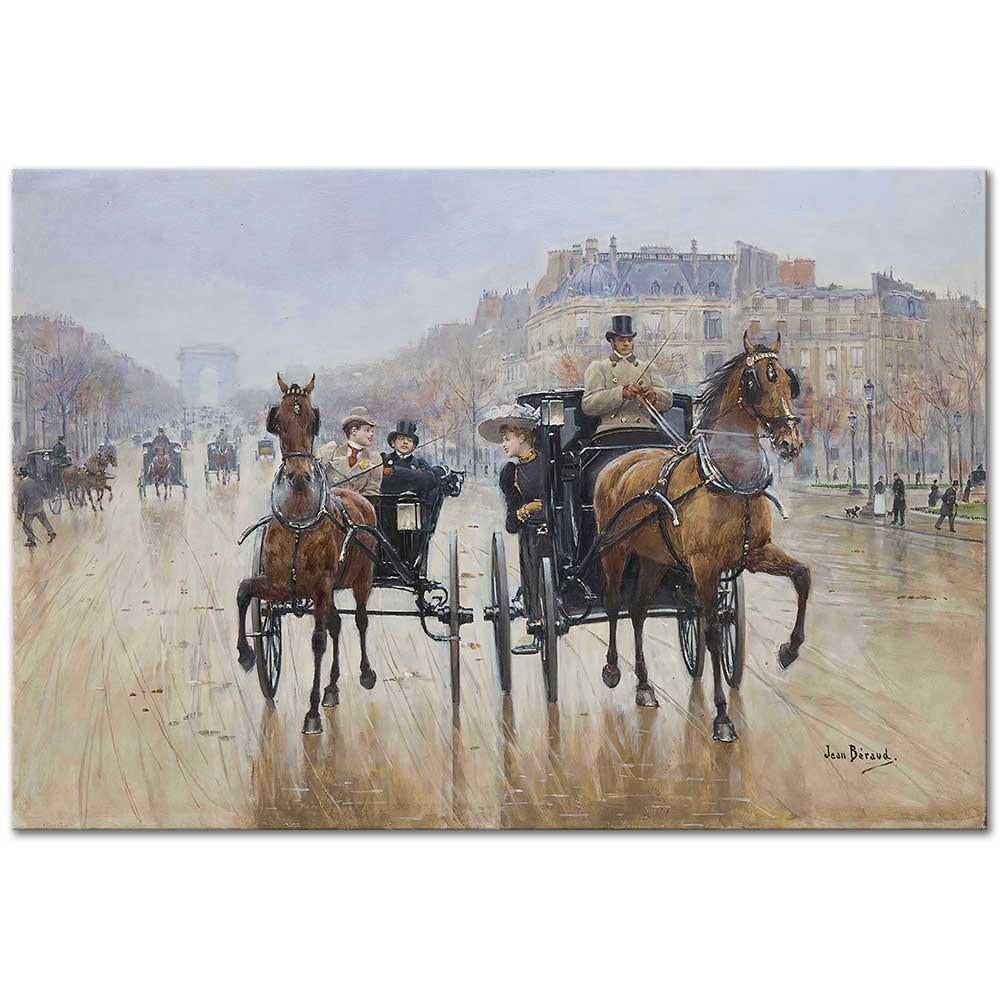 Rond-Point des Champs-Élysées by Jean Beraud as Art Print
