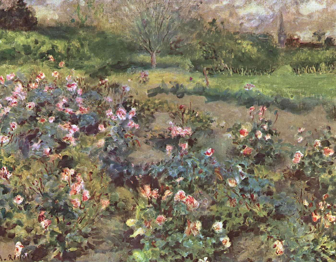 Pierre Auguste Renoir Gül Bahçesi Kanvas Tablo