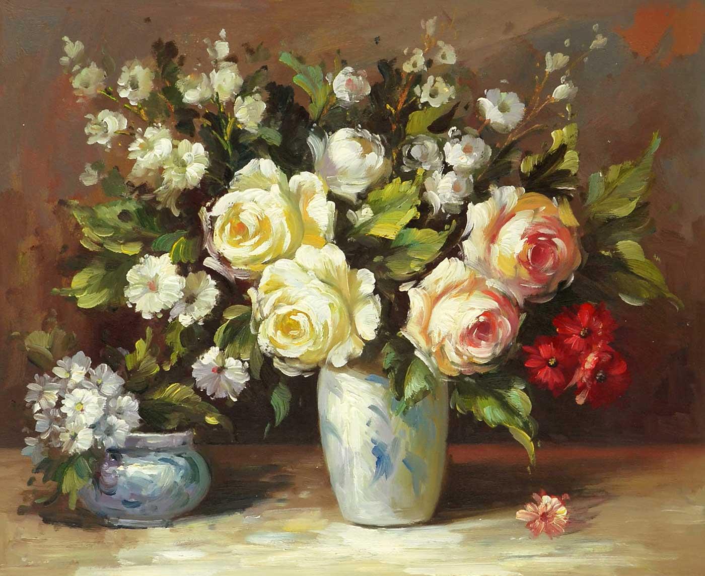 Roses in a Vase as Art Print