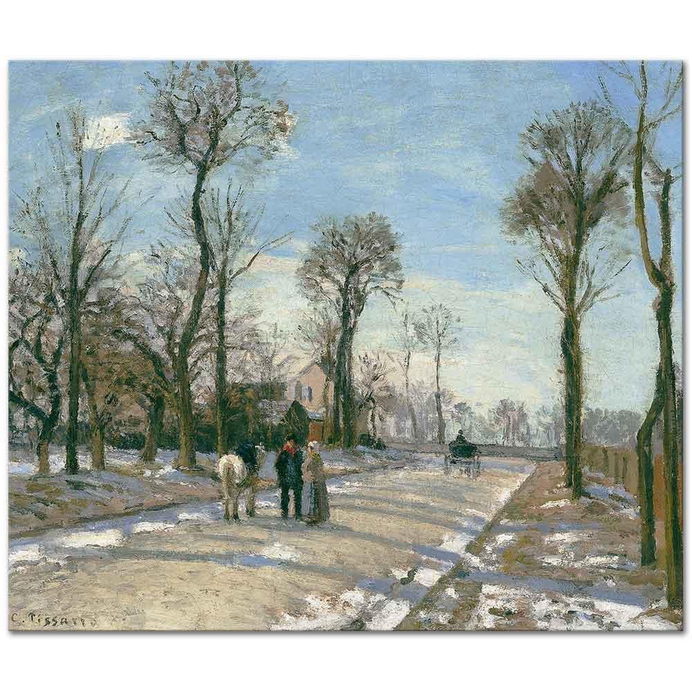 Camille Pissarro Versailles Yolu Louveciennes Kış Kar ve Güneş Kanvas Tablo