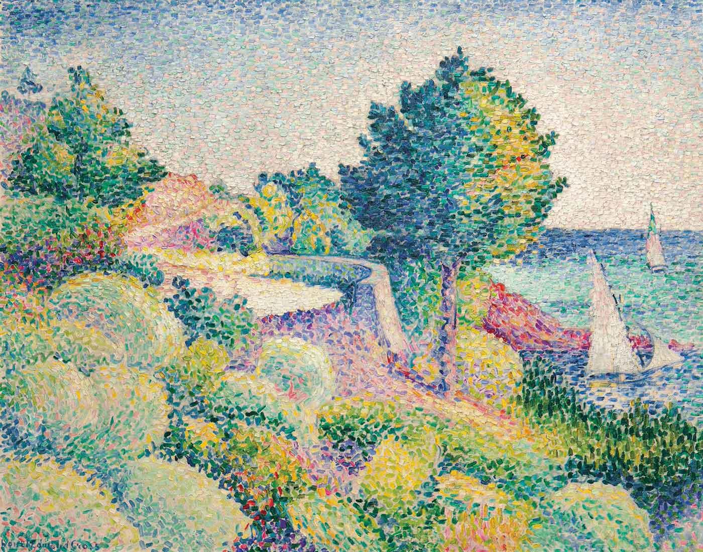 Route Du Lavandou to Saint Clair by Henri Edmond Cross