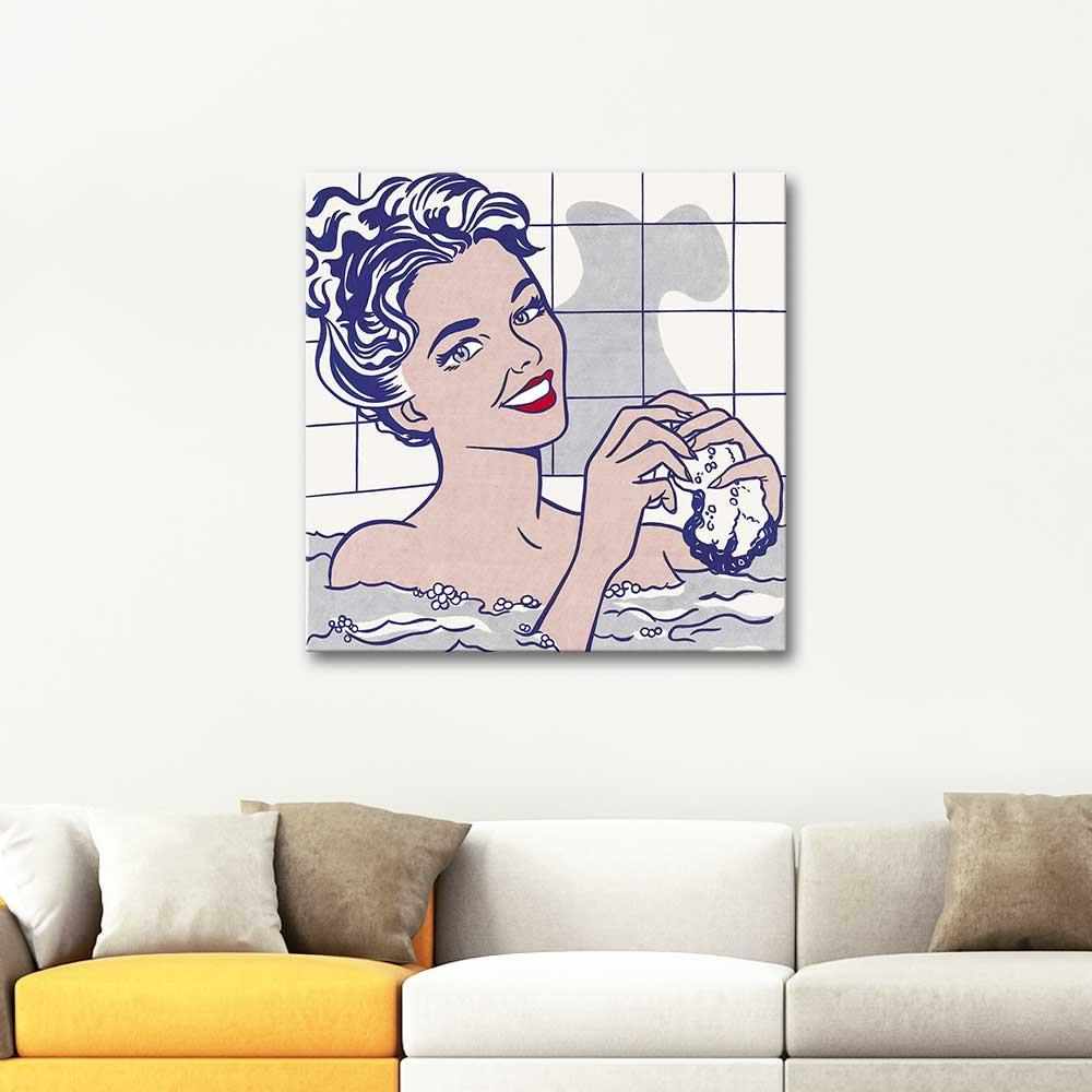 Roy Lichtenstein Banyodaki Kadın Kanvas Tablo