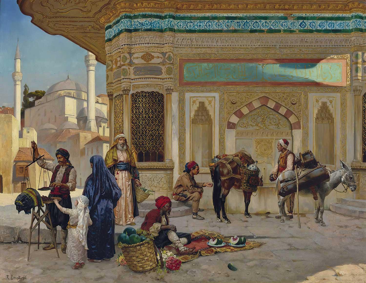 Rudolph Ernst Üçüncü Ahmed Çeşmesi İstanbul Kanvas Tablo