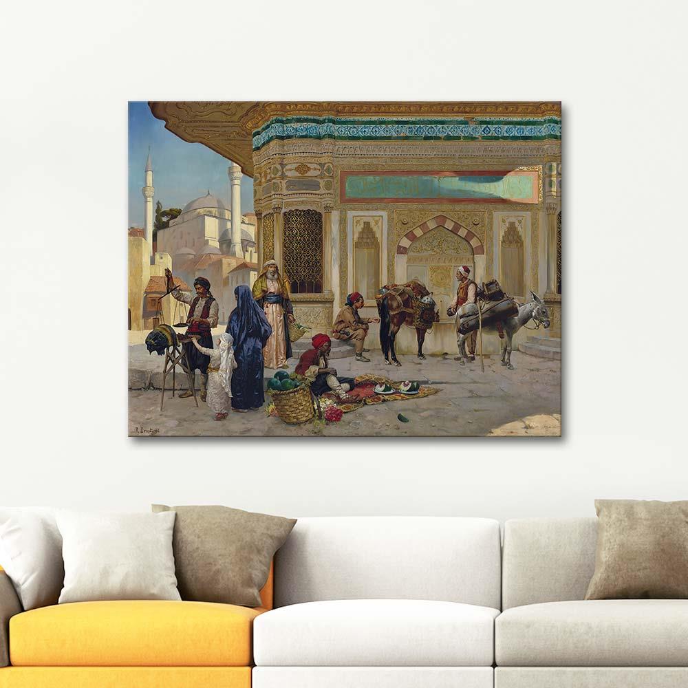 Rudolph Ernst Üçüncü Ahmed Çeşmesi İstanbul Kanvas Tablo