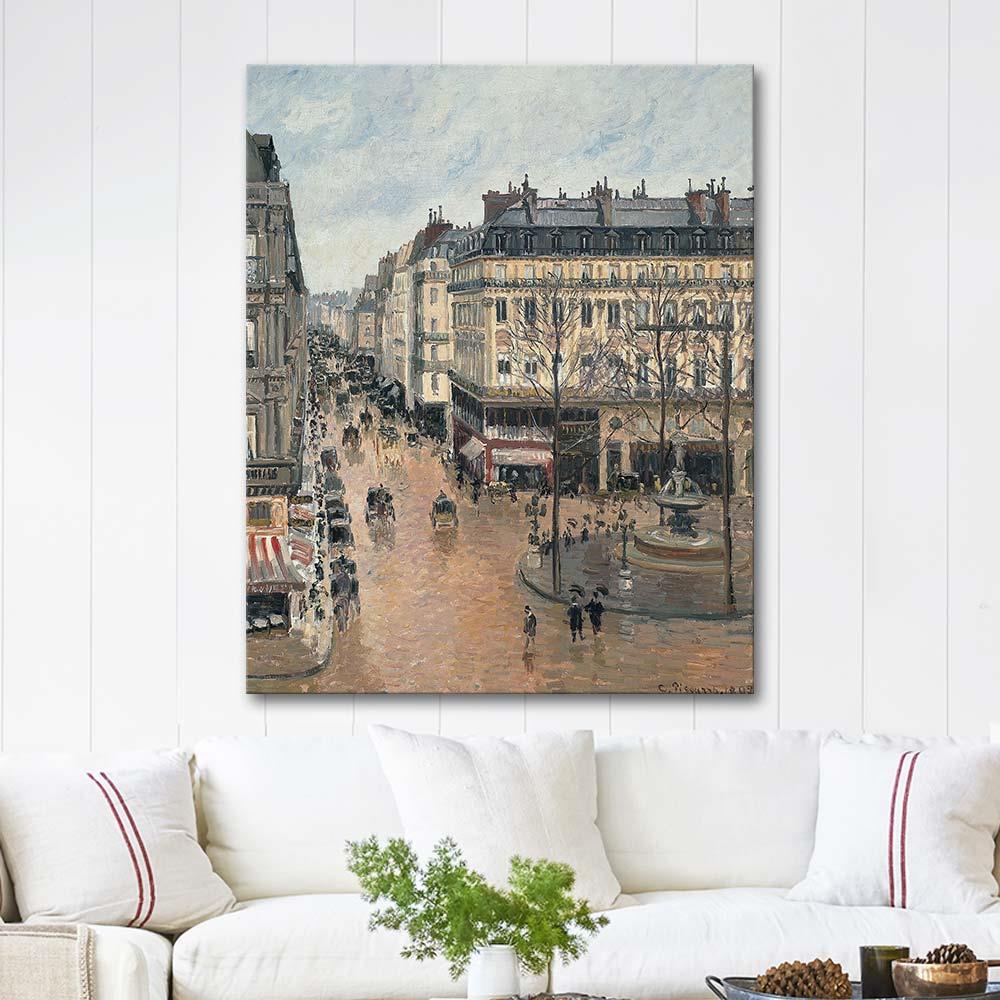Rue Saint-Honoré in the Afternoon by Camille Pissarro as Art Print