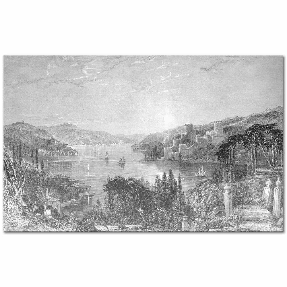 Thomas Allom Boğaziçi Rumeli Hisarı Kanvas Tablo