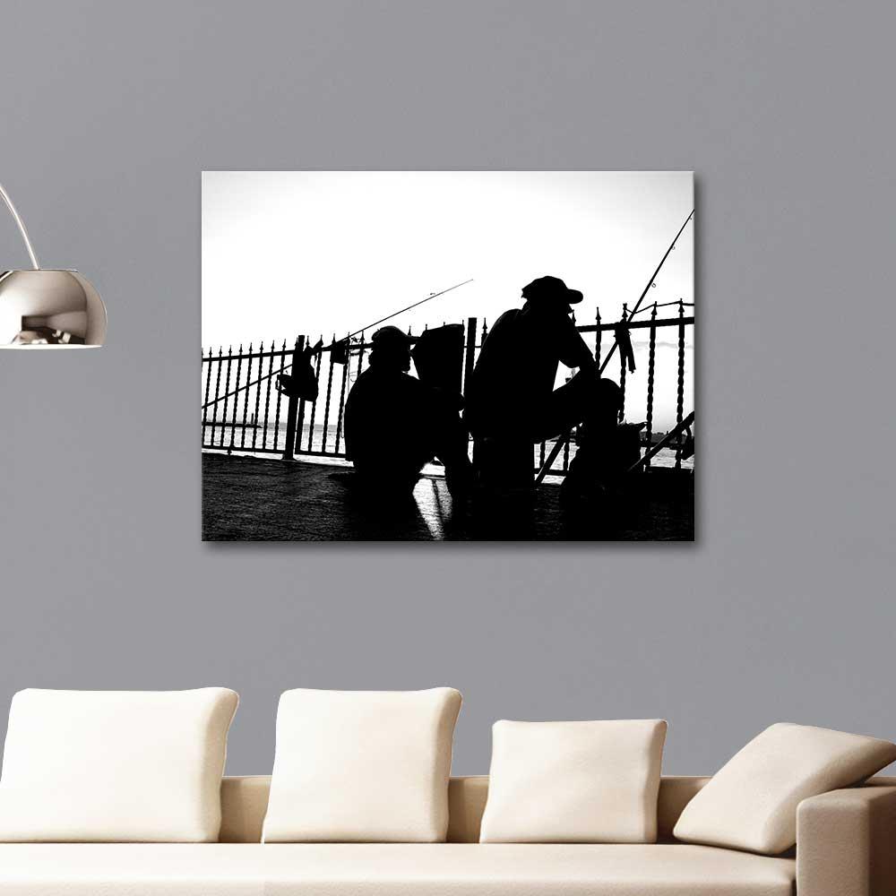 Sabahattin Kayış Galata Köprüsünde Balıkçılar Kanvas Tablo