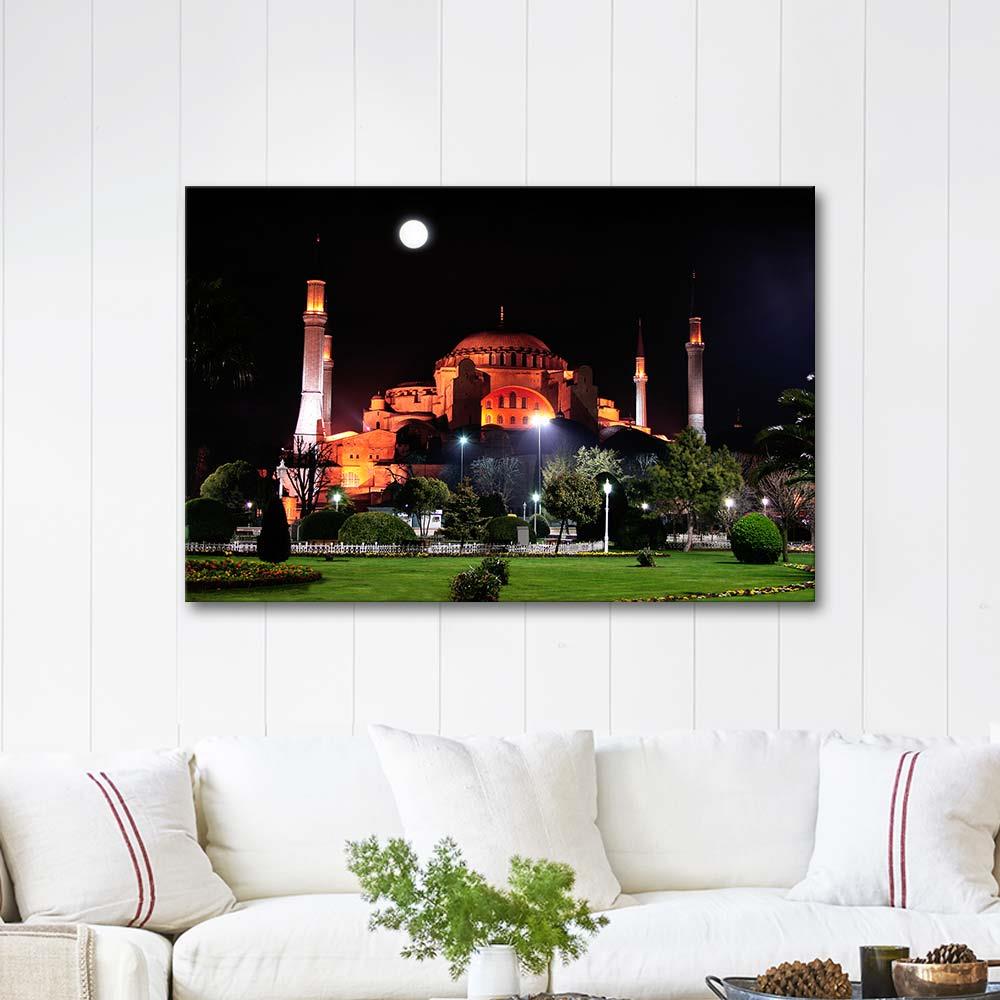 Sabahattin Kayış Gece Vakti Ayasofya Kanvas Tablo