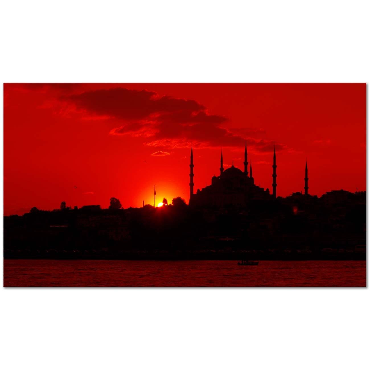 Sabahattin Kayış İstanbul'da Gün Batımı Kanvas Tablo