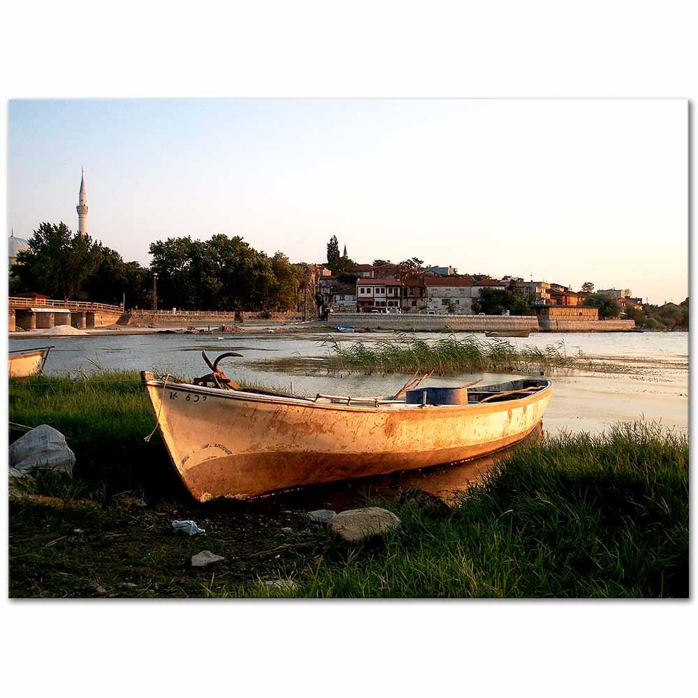 Sabahattin Kayış Kıyıdaki Sandal Kanvas Tablo