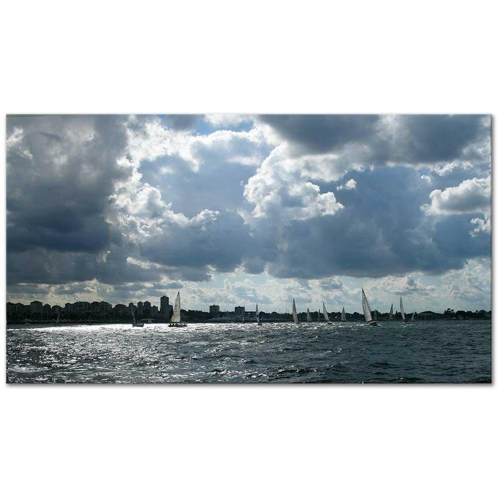 Sabahattin Kayış Yelkenliler Kanvas Tablo