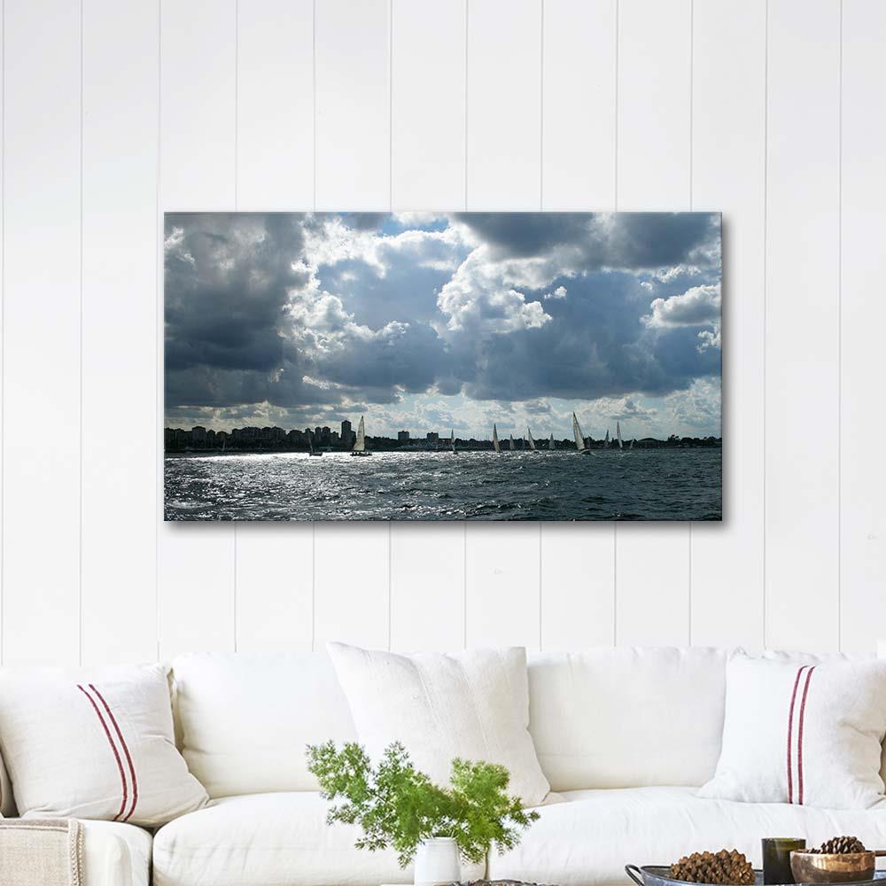 Sabahattin Kayış Yelkenliler Kanvas Tablo