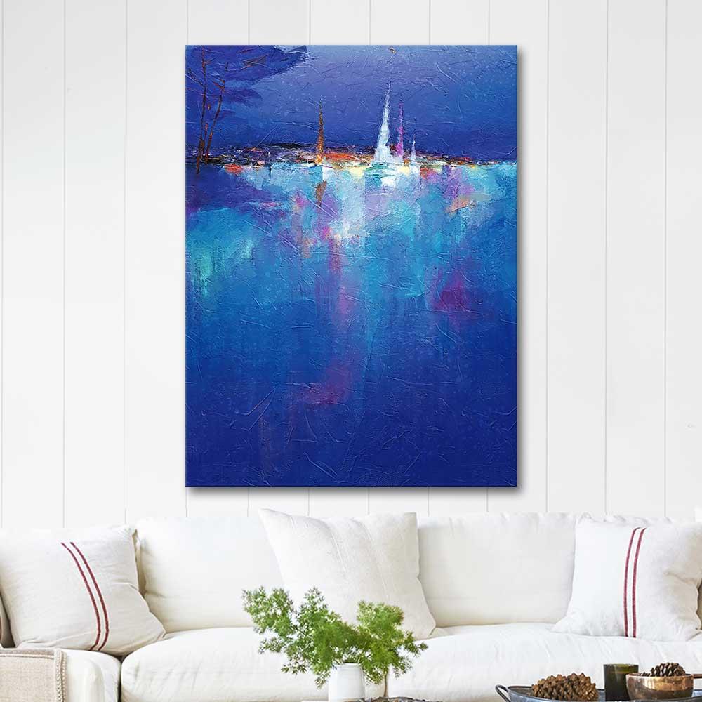 Sailboats on the Beach and the Blueness Art Print