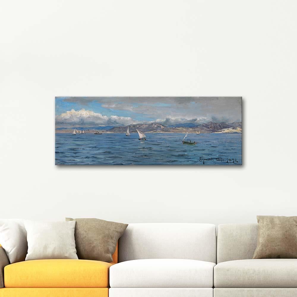 Peder Mørk Mønsted Cebelitarık'da Yelkenliler Kanvas Tablo