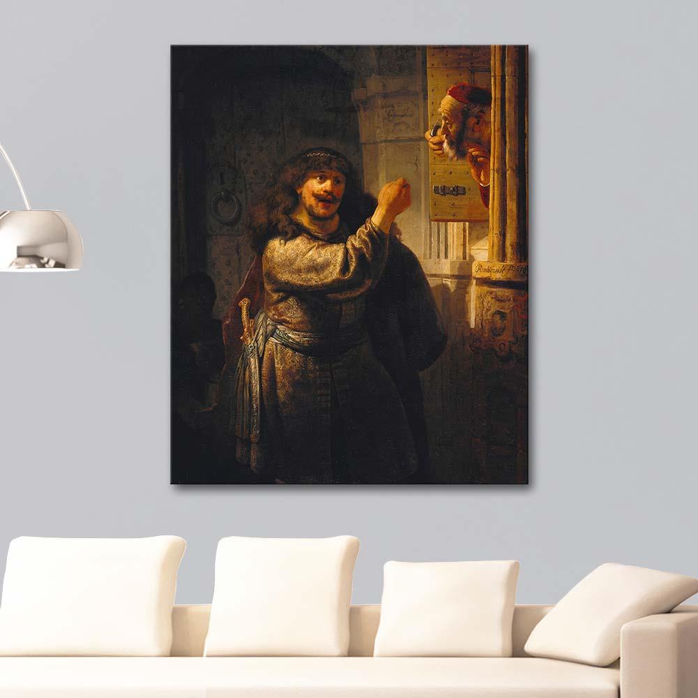 Samson Threatening His Father-in-Law by Rembrandt van Rijn as Art Print