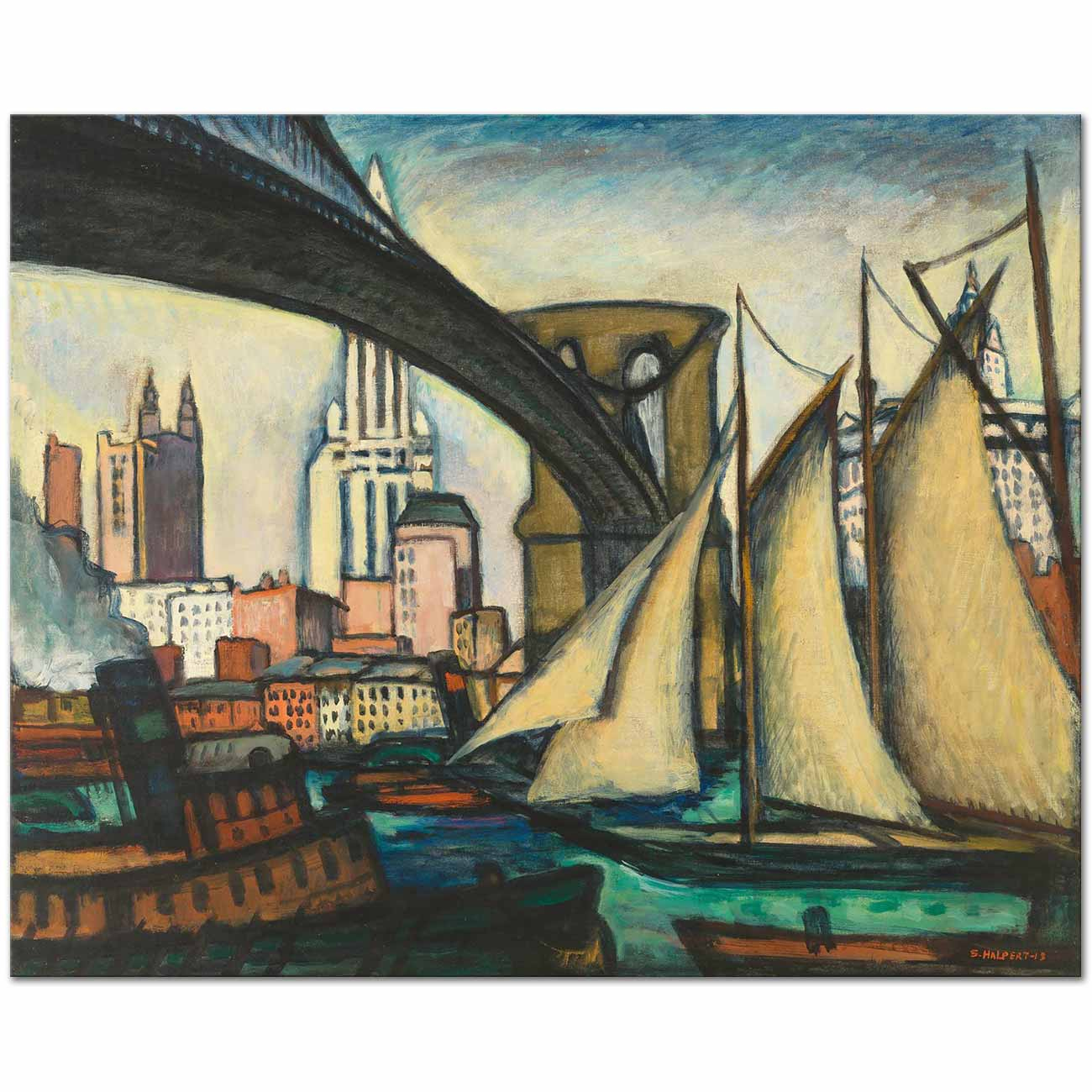 Brooklyn Bridge New York by Samuel Halpert