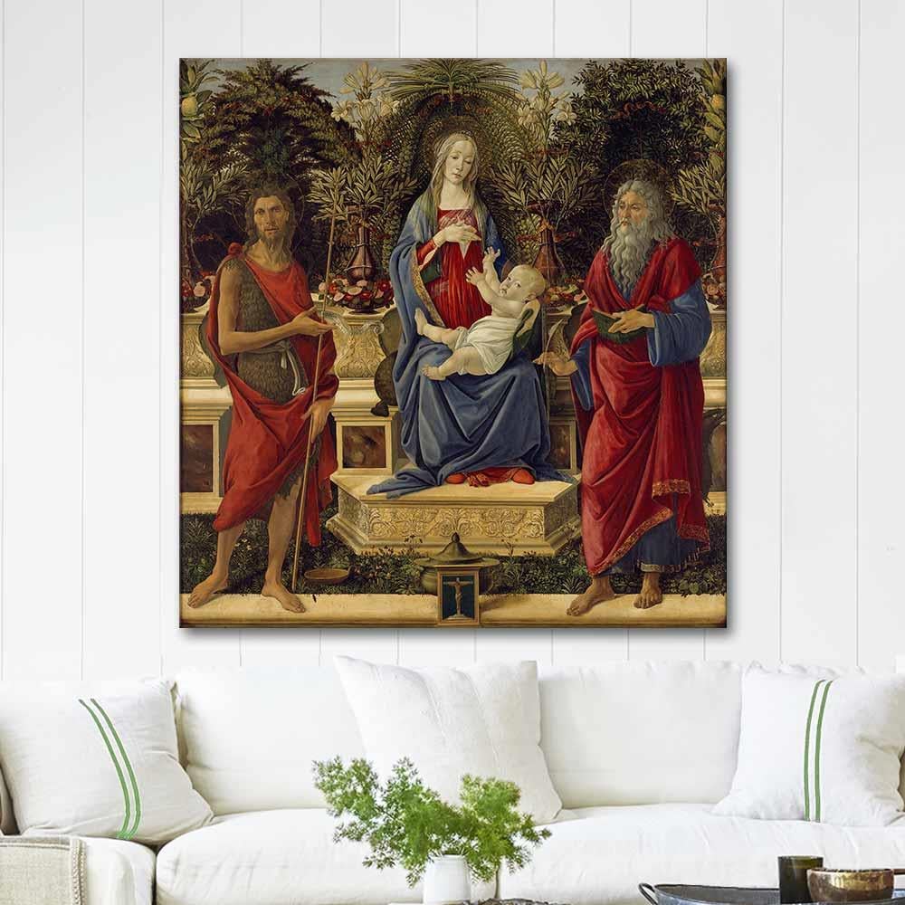 Sandro Botticelli Mary Enthroned with the Child and the two Johns Art Print