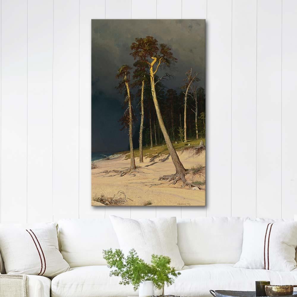 Sandy Coastline by Ivan Shishkin as Art Print