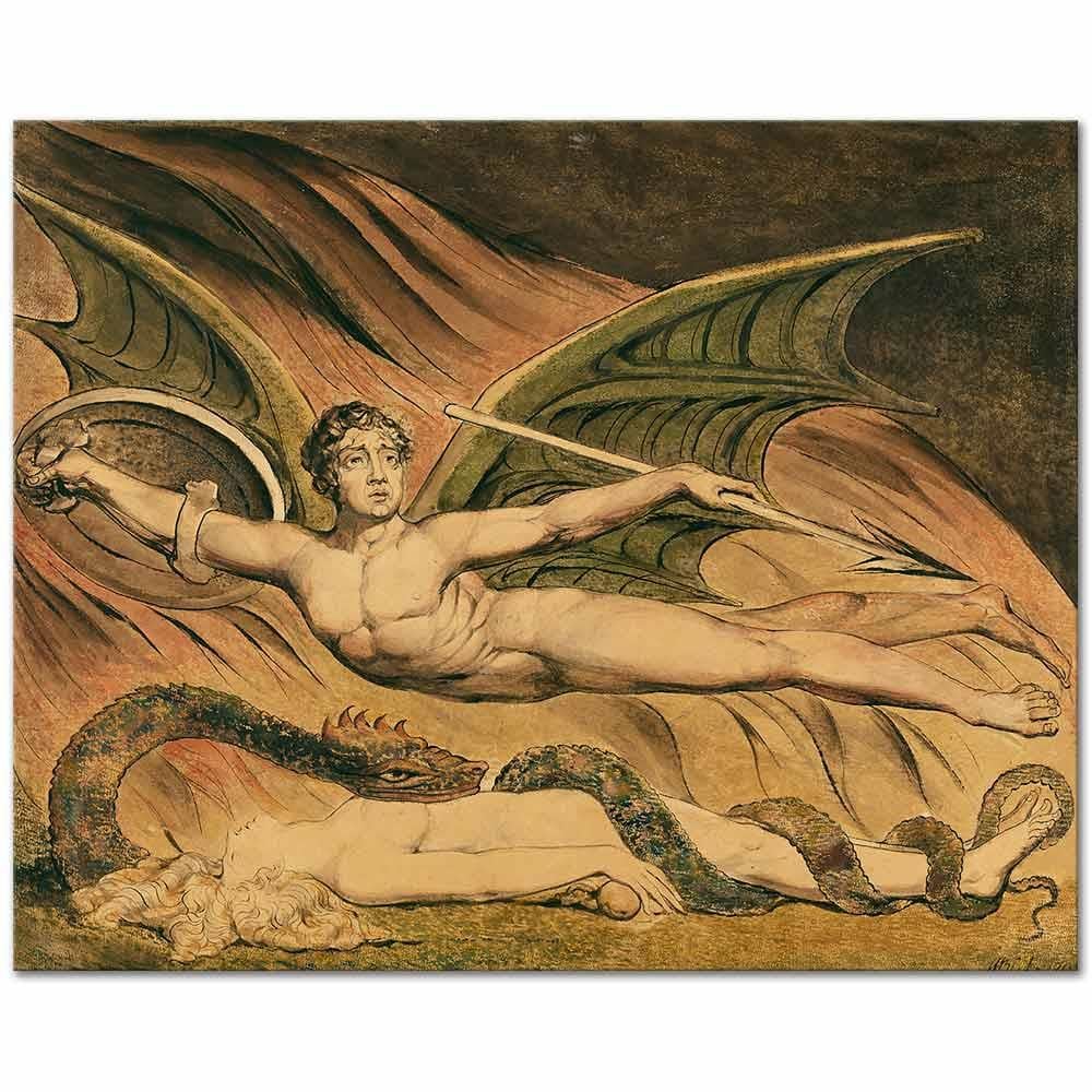 William Blake Şeytan Havva'nın Üzerinde Gezinirken Kanvas Tablo