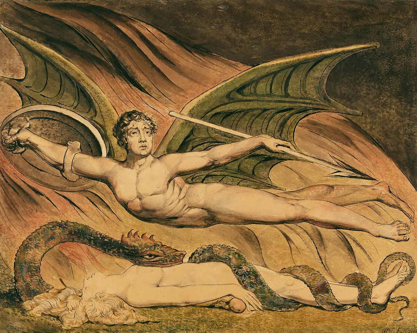 William Blake Şeytan Havva'nın Üzerinde Gezinirken Kanvas Tablo