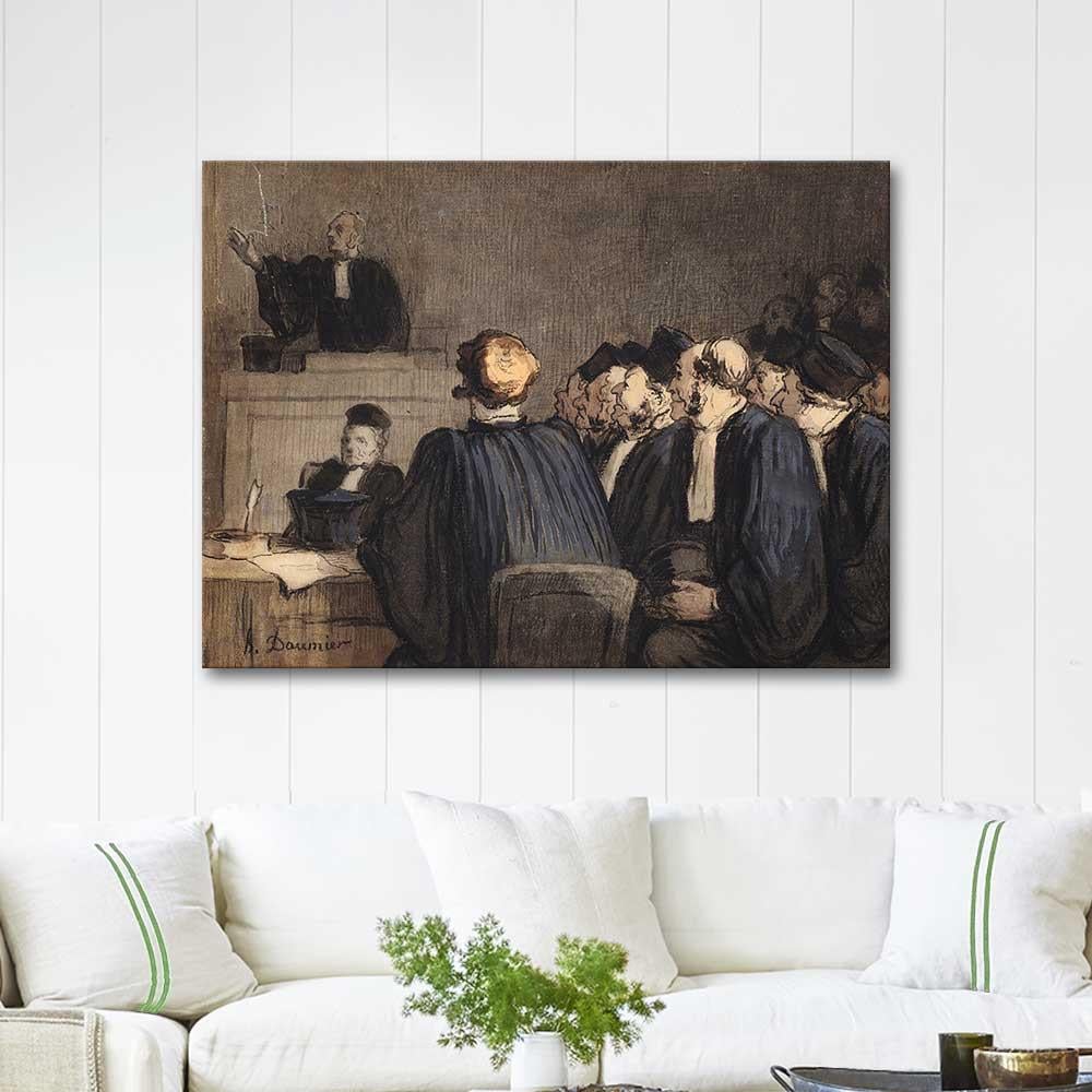 Honore Daumier Mahkeme Sahnesi (Dava) Kanvas Tablo