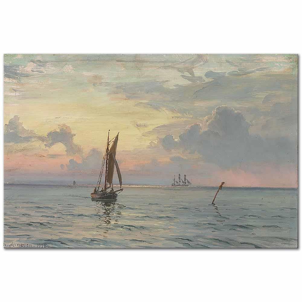 Seascape with Sailing Ships by Vilhem Karl Ferdinand Arnesen as Art Print