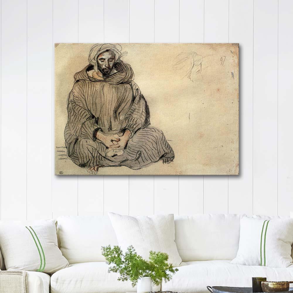 Seated Arab by Eugene Delacroix as Art Print