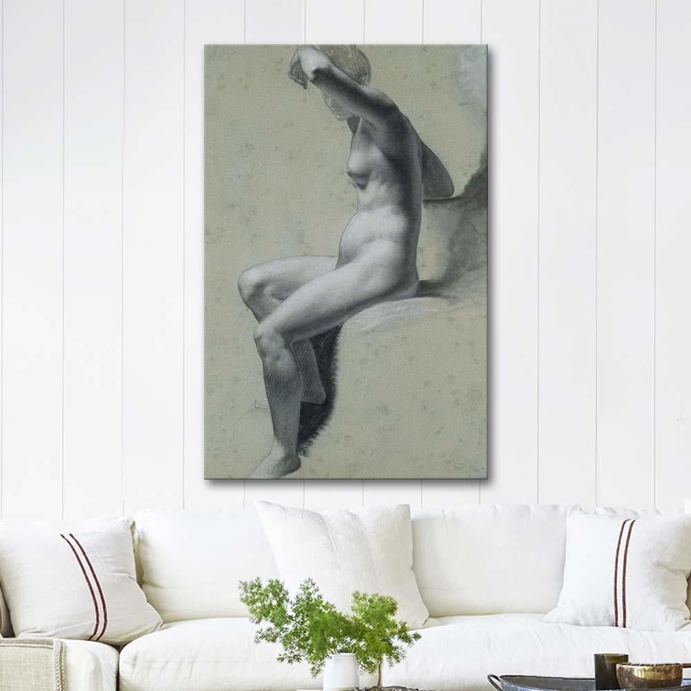 Pierre-Paul Prud'hon Oturan Nü Kanvas Tablo