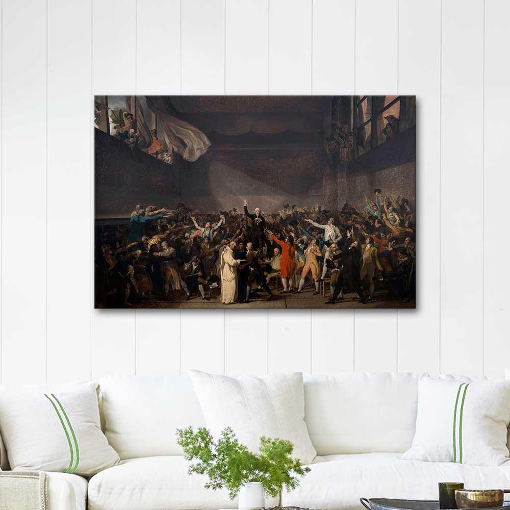 Jacques Louis David Jeu De Paume Yemini, 20 Haziran 1789 Kanvas Tablo