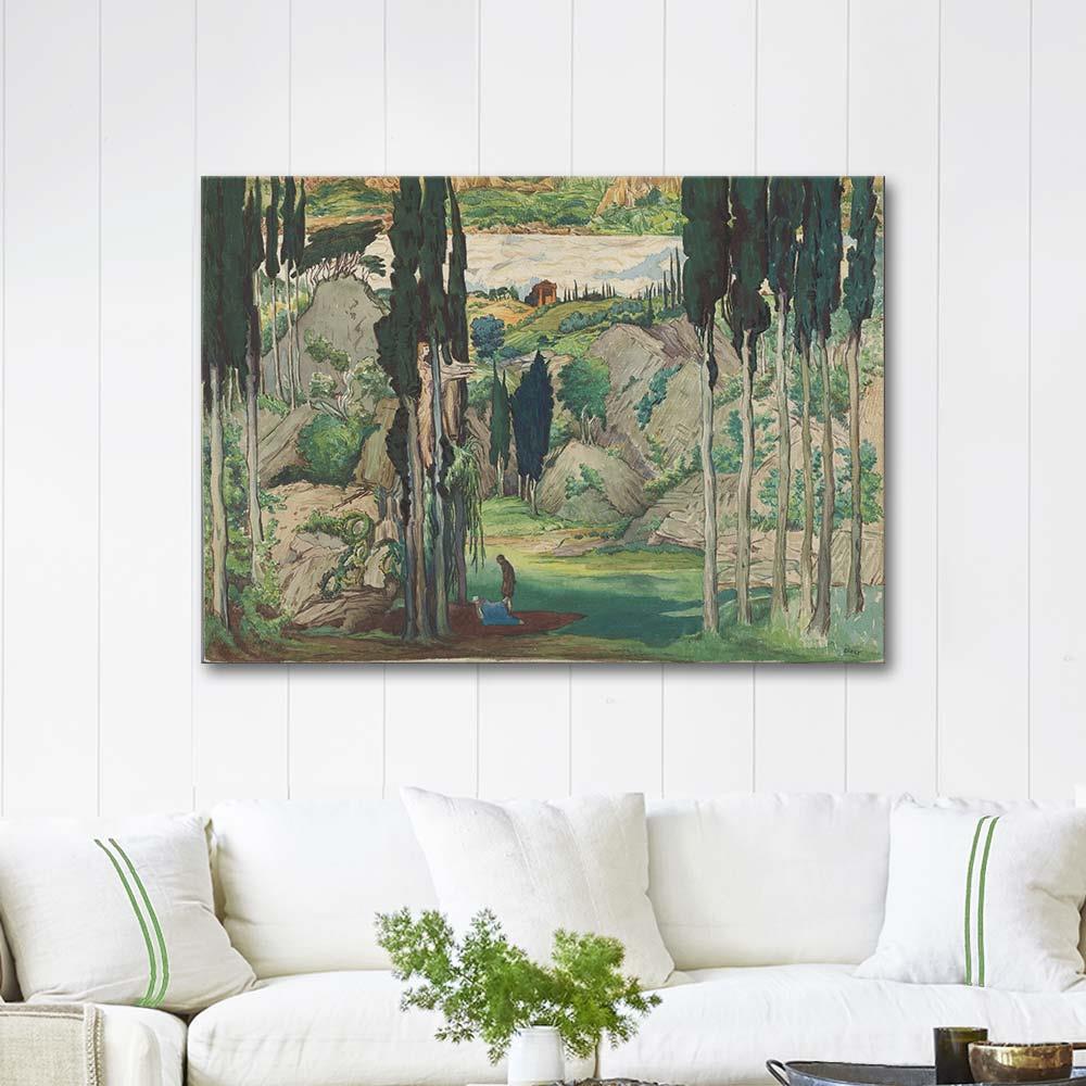 Set Design for Act I from Daphnis and Chloe by Leon Bakst as Art Print