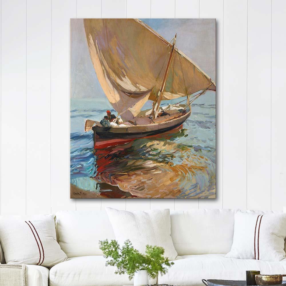 Setting Out To Sea, Valencia by Joaquin Sorolla as Art Print