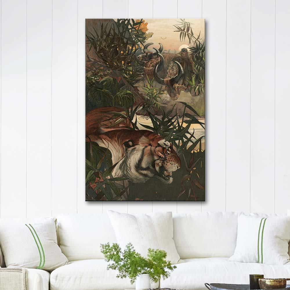 Charles Maurice Detmold Shere Khan Ormanda Kanvas Tablo