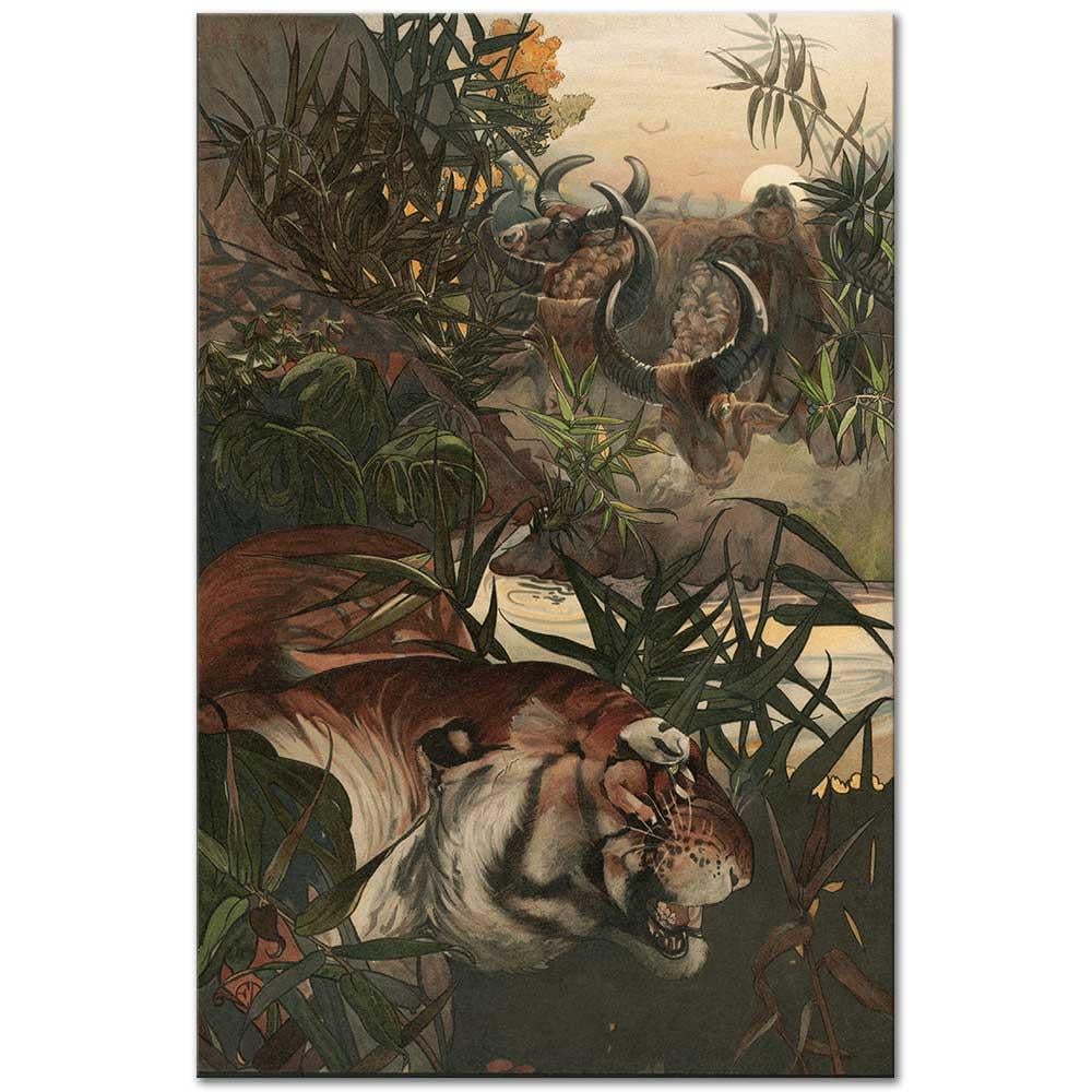 Charles Maurice Detmold Shere Khan Ormanda Kanvas Tablo