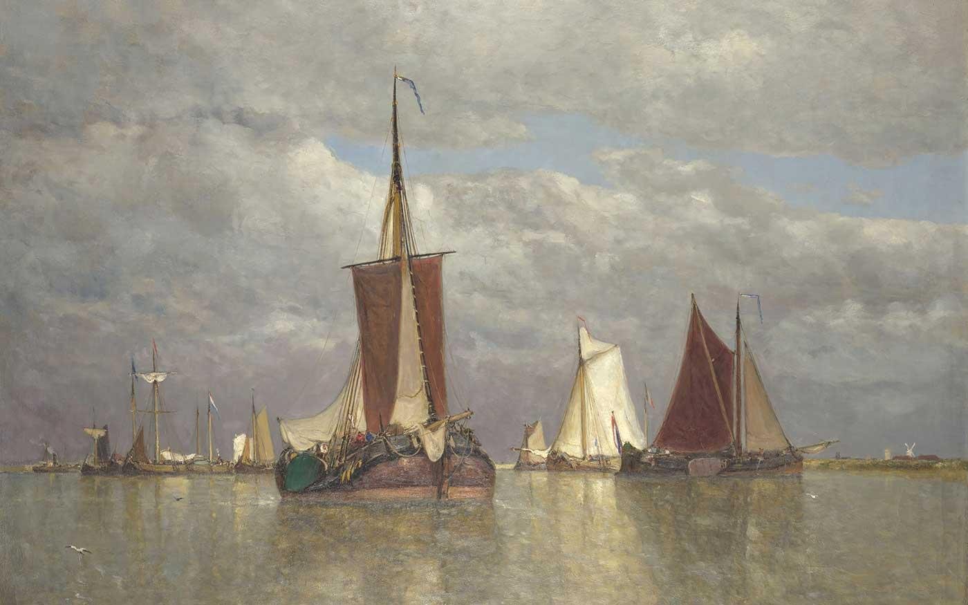 Paul Jean Clays Sakin Havada Gemiler Kanvas Tablo