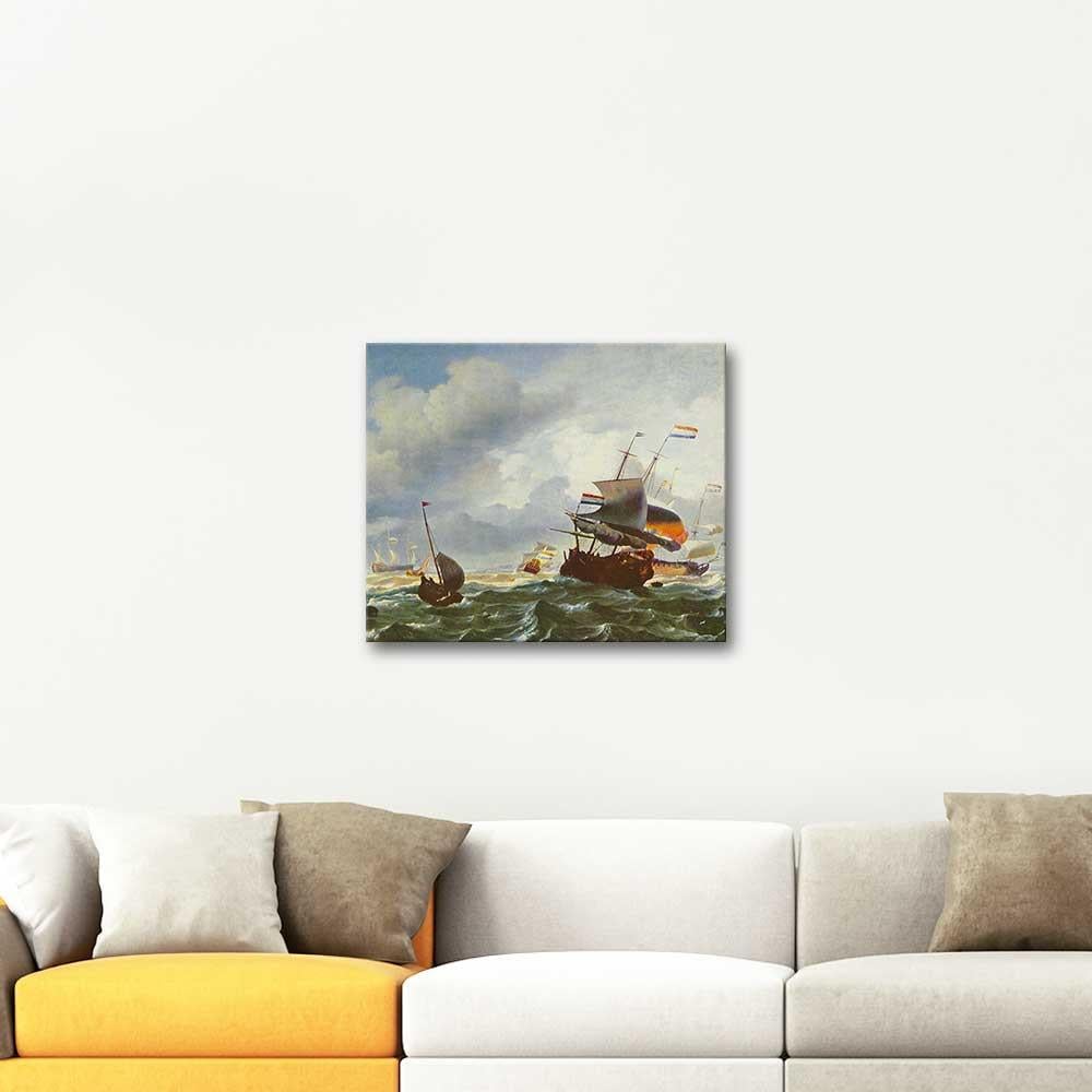 Ships in Storm by Ludolf Backhuysen as Art Print