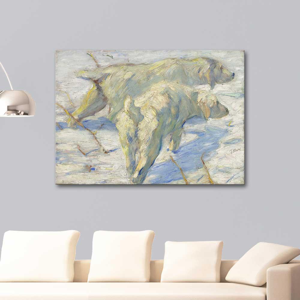 Siberian Dogs in the Snow by Franz Marc as Art Print