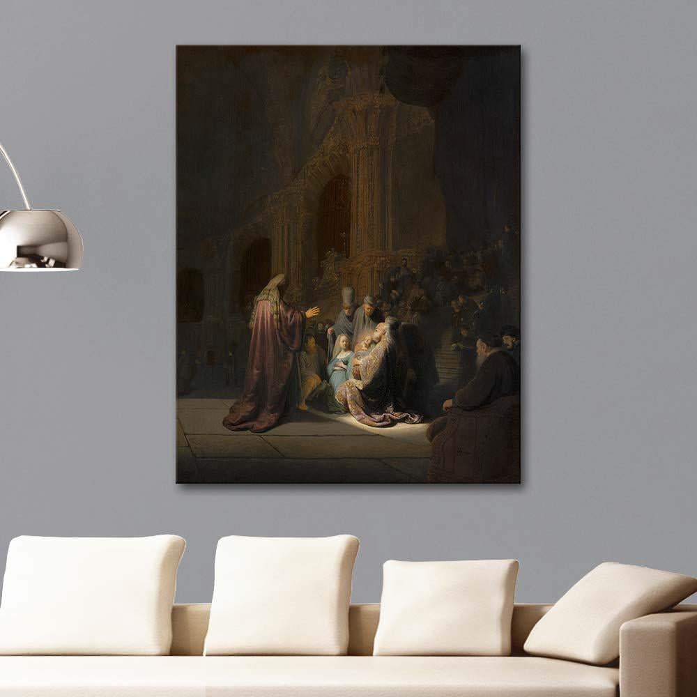 Rembrandt van Rijn Simeon'un Övgü Şarkısı Kanvas Tablo