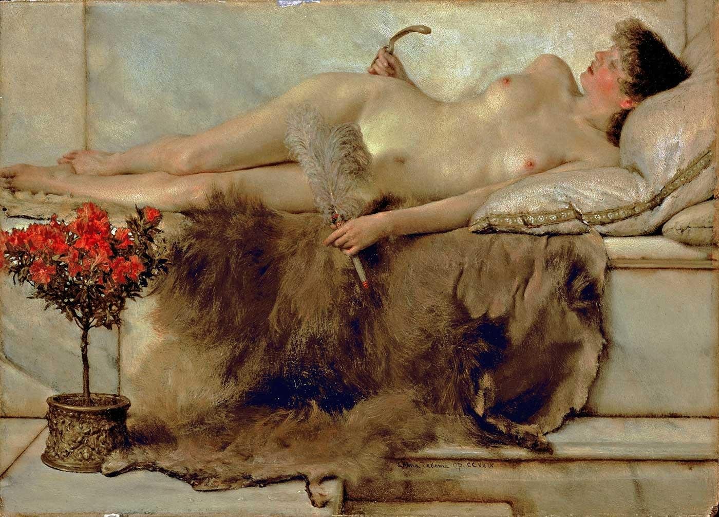 Sir Lawrence Alma Tadema Hamamda Dinlenme Kanvas Tablo