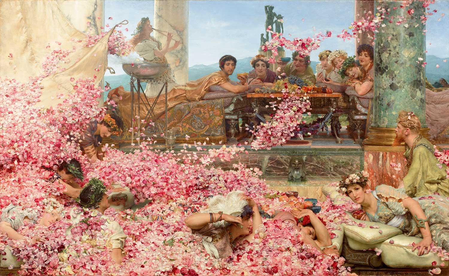 Sir Lawrence Alma Tadema Heliogabalus Gülleri Kanvas Tablo