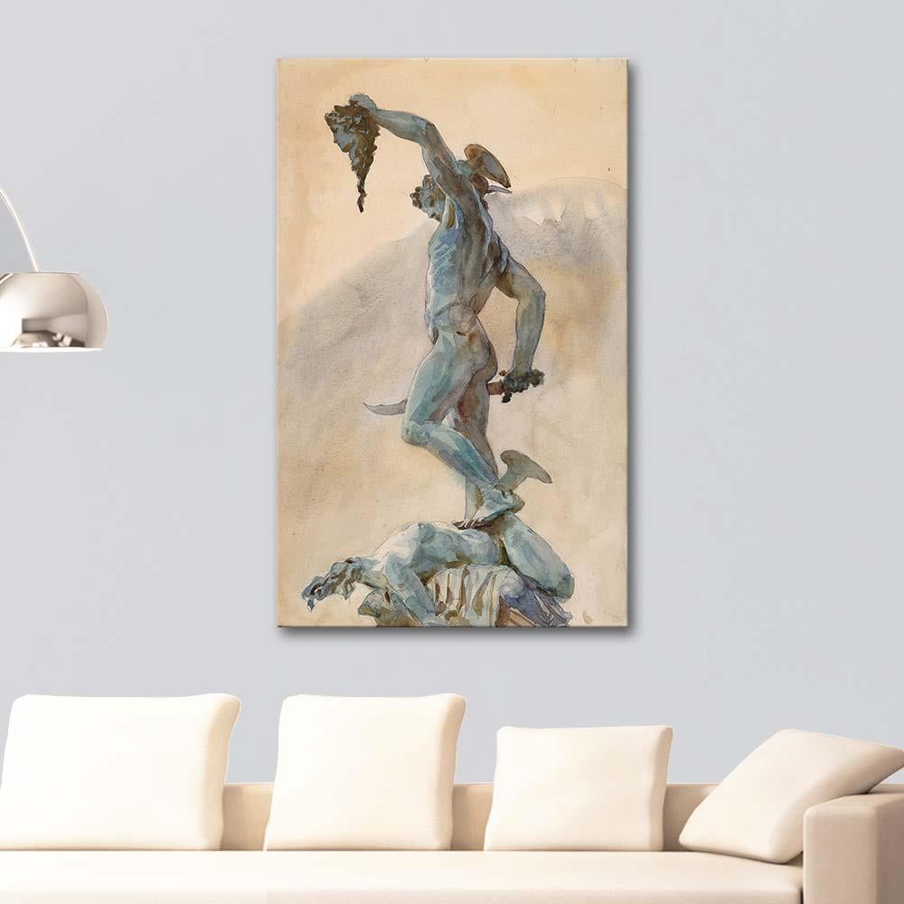 John Singer Sargent Cellini'nin Perseus'u için Etüd Kanvas Tablo