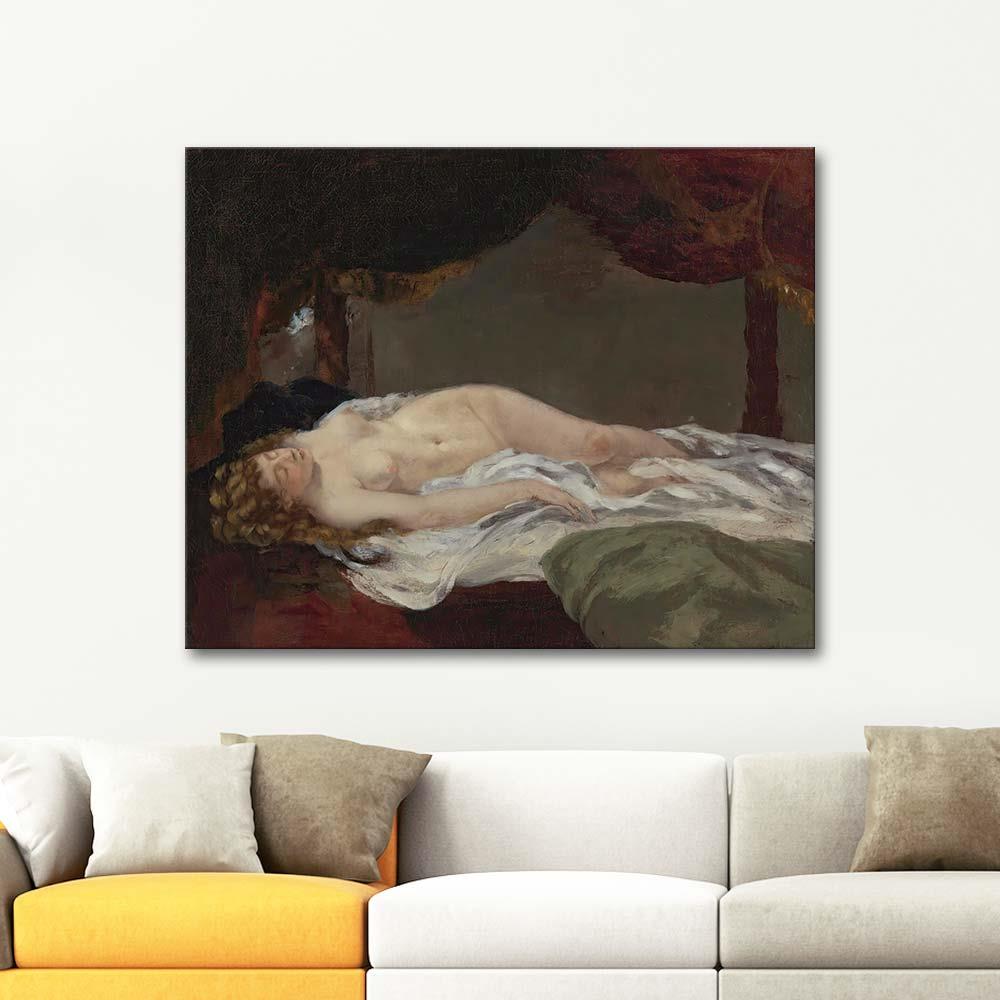 Sleeping Woman by Gustave Courbet as Art Print