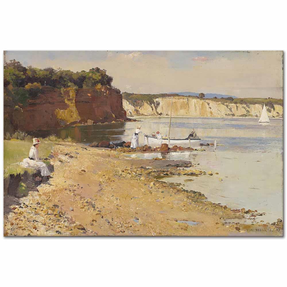 Slumbering Sea Mentone by Tom Roberts as Art Print