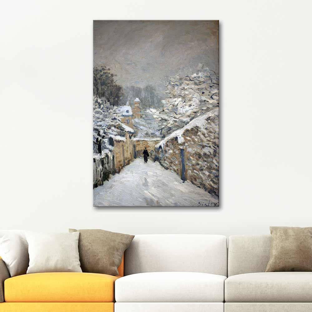 Alfred Sisley Karlı Yol Kanvas Tablo