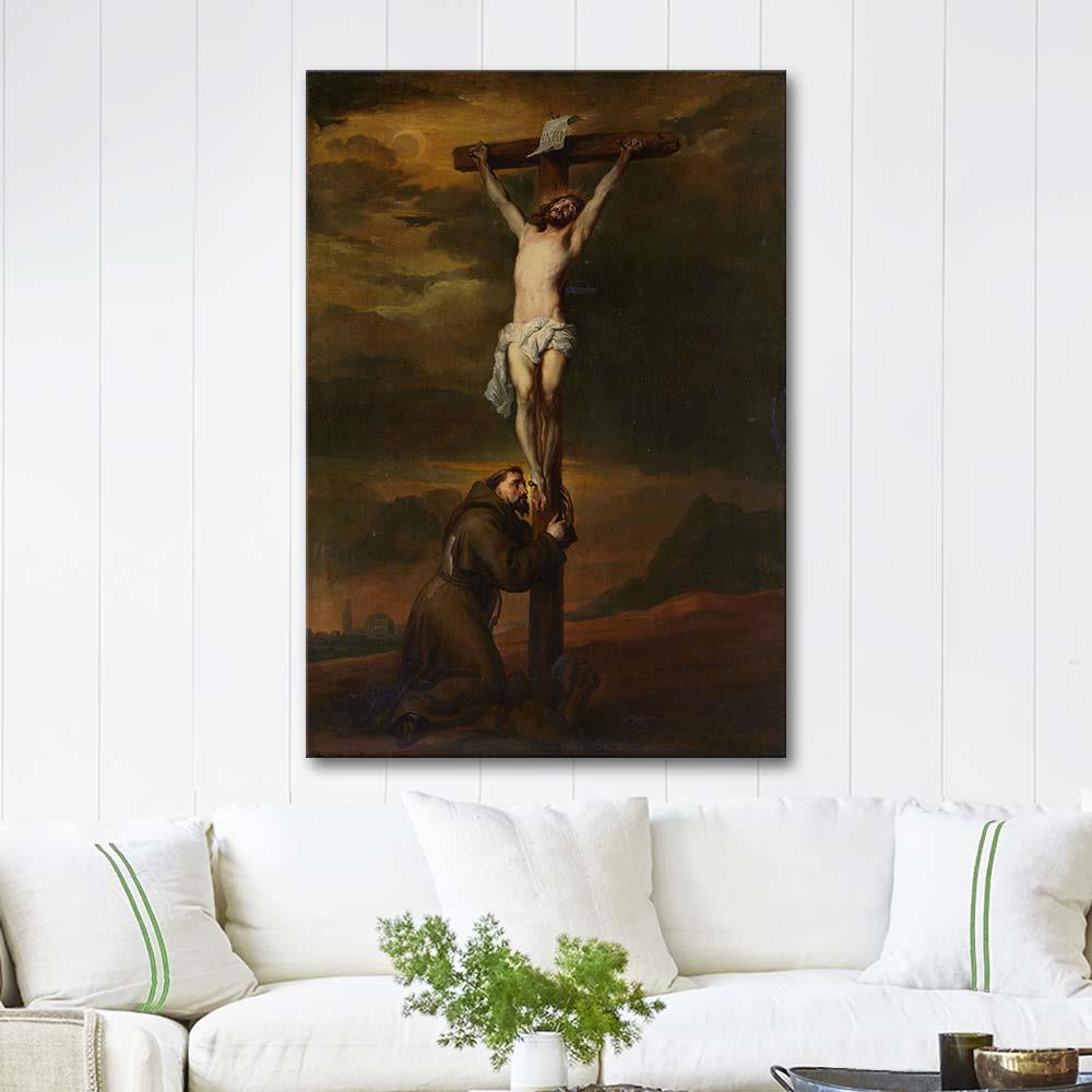 Anthony van Dyck Aziz Francis Çarmıhın Dibinde Kanvas Tablo